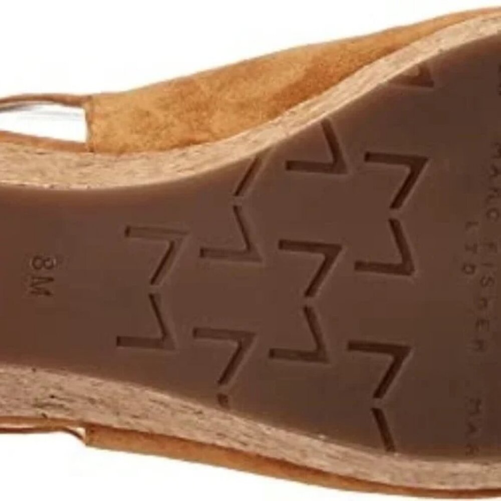 NEW IN BOX MARC FISCHER SUEANN WEDGE SANDAL COGNAC SUEDE FRINGE TIE BACK SZ 7.5 - Picture 9 of 10